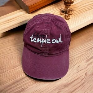 Future Temple Owl Toddler Hat Red Maroon University Baseball Cap